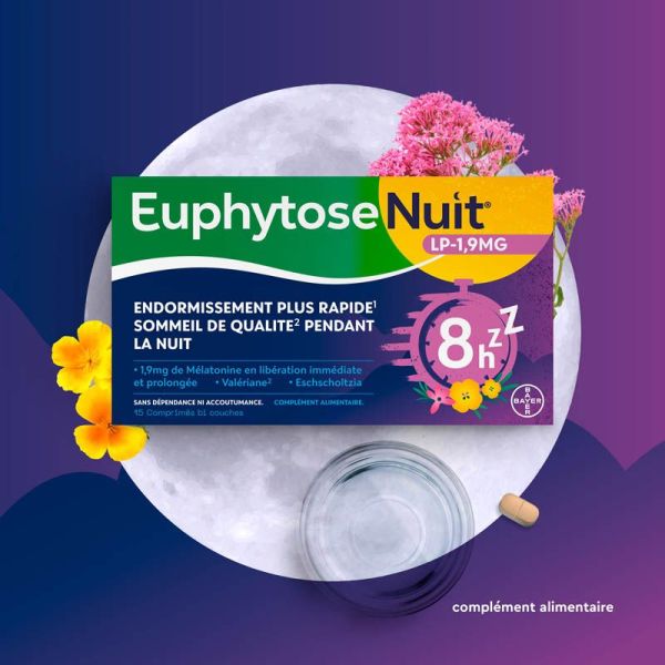 EuphytoseNuit Relaxation Endormissement Rapide - 15 comprimés