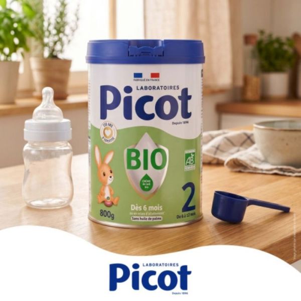 Picot Bio 2ème âge (6-12 mois) 800 g - Lait de suite biologique sans huile de palme