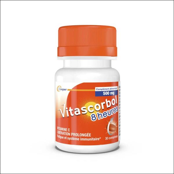 Vitascorbol 8 Heures 500 mg - 30 comprimés - Libération prolongée pour une vitalité durable