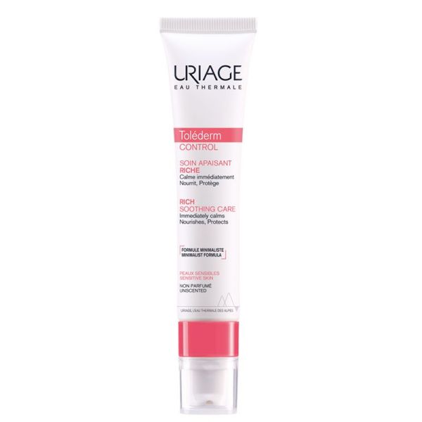 Uriage Toléderm Control Soin Apaisant Riche - 40 ml - Peaux Sensibles