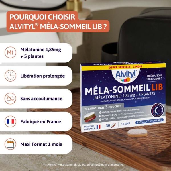 Alvityl Méla-Sommeil LIB Troubles du Sommeil - 30 Comprimés