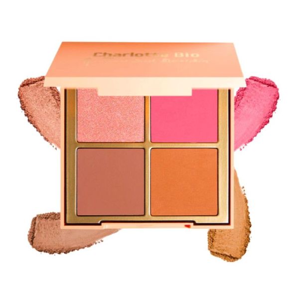 Charlotte Bio Palette Bonne Mine 4-en-1 Bush, Bronzer, Contour & Highlighter Teint Frais & Lumineux