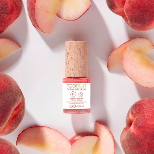 Toofruit Jolies Mimines Vernis à Ongles Biosourcés - 10ml - Couleur : Pêche - Idéal pour les enfants
