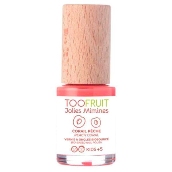 Toofruit Jolies Mimines Vernis à Ongles Biosourcés - 10ml - Couleur : Pêche - Idéal pour les enfants