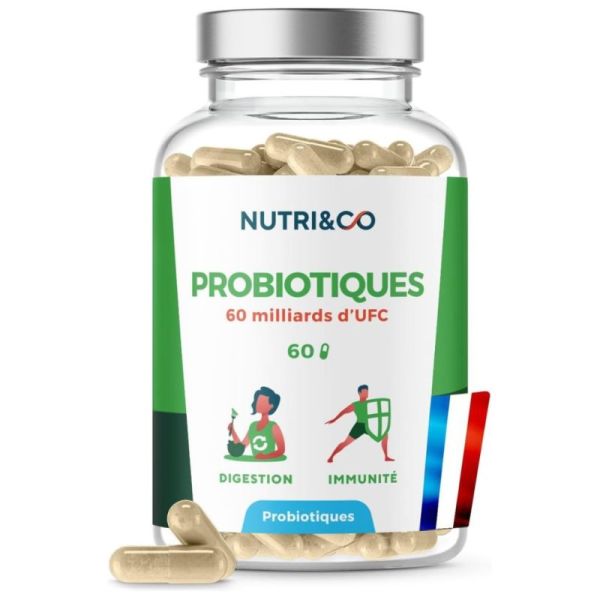 Nutri&Co Probiotiques Naturels Digestion & Immunité - 60 Gélules