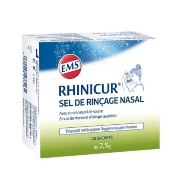 EMS Rhinicur Sel de Rinçage Nasal 20 sachets de 2,5 g - Hygiène nasale intensive lors d'un rhume