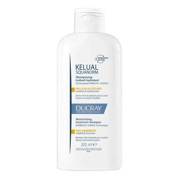 Ducray Kelual Squanorm - Shampoing Traitant Régulateur Pellicules Sèches - 200ml