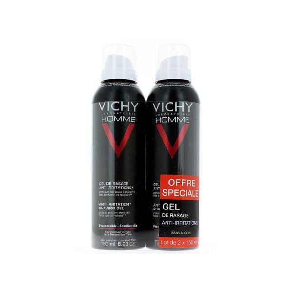 Vichy Homme Gel Rasage Anti-Irritations 2 X 150 ml