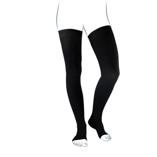 Thuasne Venoflex City Confort Fil d'Ecosse C2 Bas-Cuisses de Contention Pieds Ouverts Normal – Compression et élégance
