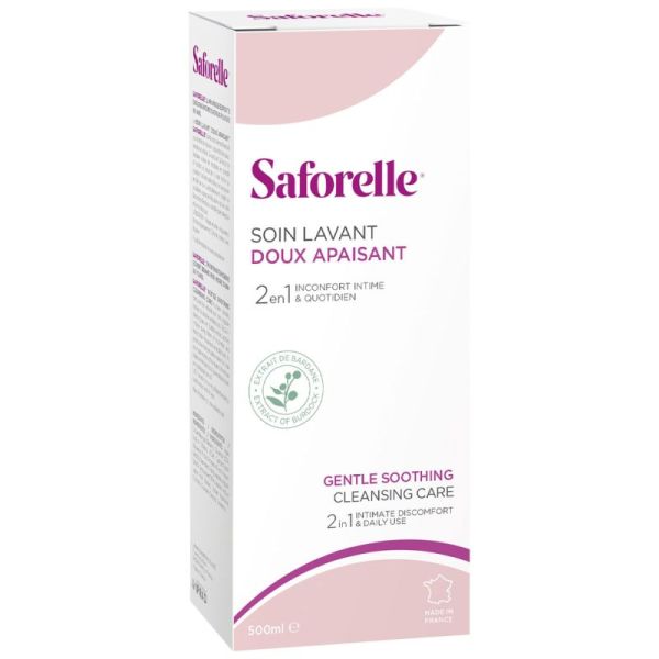 Saforelle Soin Lavant Doux Apaisant 500 ml - Gel lavant intime doux pour peaux sensibles