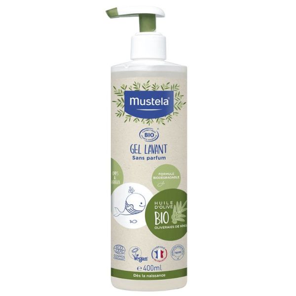 Mustela Gel Lavant Bio Sans Parfum 400 ml - Corps et cheveux