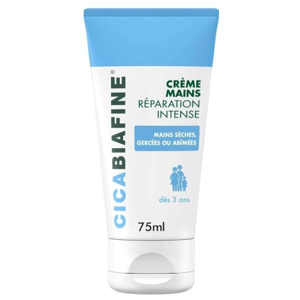 Biafine Cicabiafine Crème Mains Réparation Intense 75 ml - Mains sèches, gercées ou abîmées