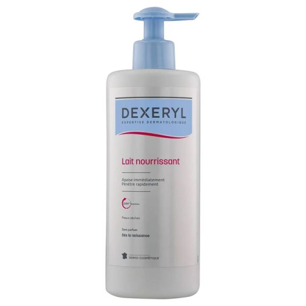 Dexeryl Essentiel Lait Riche Nourrissant - 500 ml - Hydratation 24h pour Peaux Sèches et Sensibles