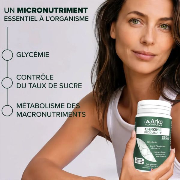 Arkopharma Arkogelules Chrome Picolinate 60 Gélules – Glycémie normale et sucre