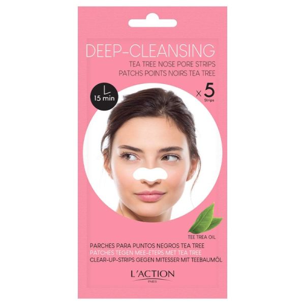 L'Action Paris Patchs Points Noirs Tea Tree - 5 Bandes - Purifiant Nez