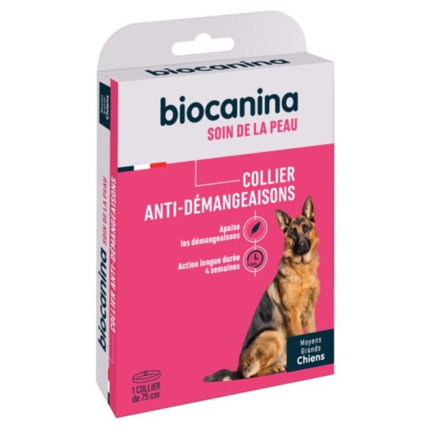 Biocanina Collier Anti-Démangeaisons & Irritations Moyens & Grands Chiens - 1 Collier de 75 cm