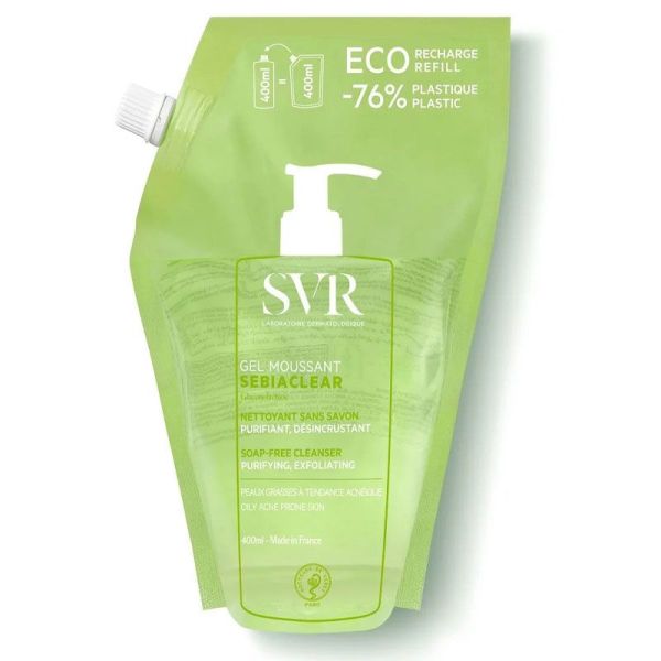 SVR Sebiaclear Eco-Recharge Gel Moussant 400ml - Peaux à tendance acnéique