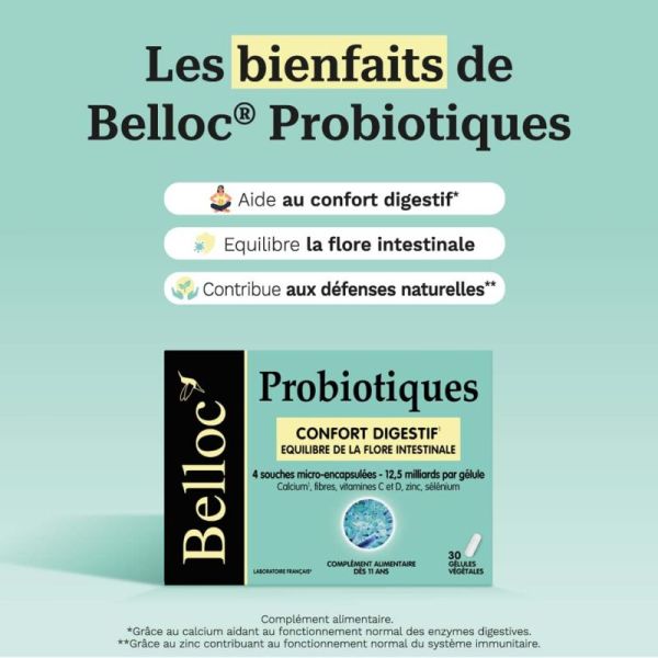Belloc Probiotiques Confort Digestif 30 gélules