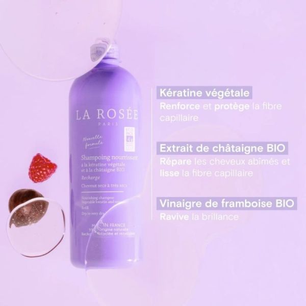 La Rosée Shampoing Nourrissant Recharge 400 ml – Soin lavant relipidant et protecteur cheveux secs