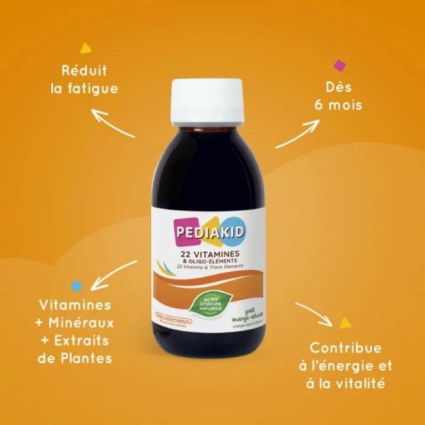 Pediakid Sirop 22 Vitamines et Oligo-éléments 125ml – Vitalité et équilibre de l'enfant