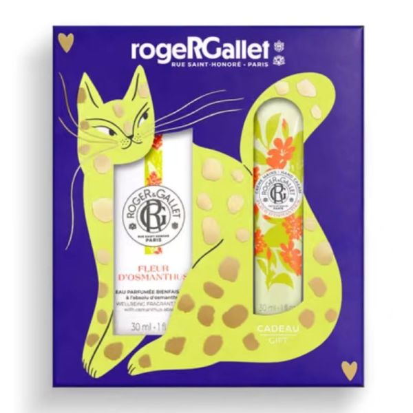 Roger&Gallet Coffret Noël Fleur d'Osmanthus 2 pièces Eau parfumée Bienfaisante et Crème Mains Bienfaisante - Parfum énergisant et soin des mains