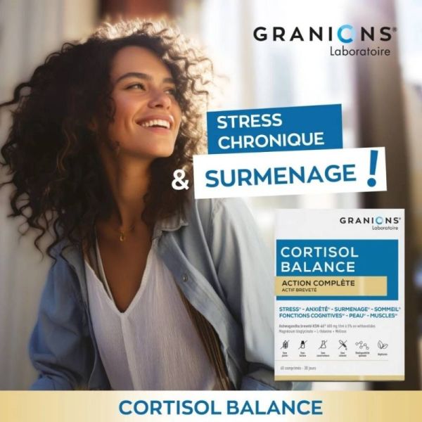 Granions Complexe Cortisol Balance 60 comprimés - Réponse globale au stress chronique