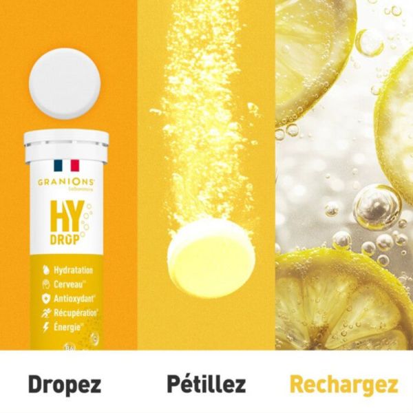 Granions Hydrop Électrolytes Citron 20 Comprimés Effervescents – Hydratation et énergie