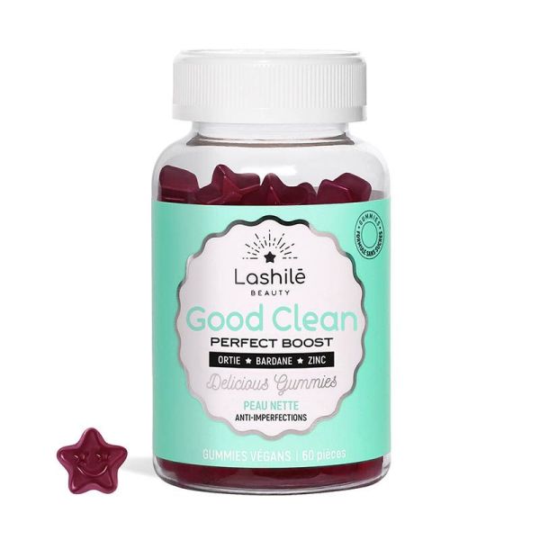 Lashilé Beauty Good Clean Perfect Boost Peau Nette - Réduit les Imperfections de la Peau -  60 Gummies