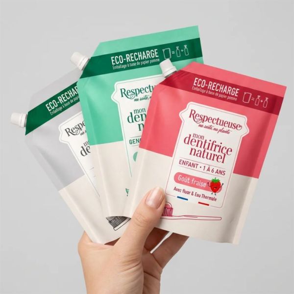 Respectueuse Dentifrice Naturel Blancheur Recharge 150ml – Éclat et protection