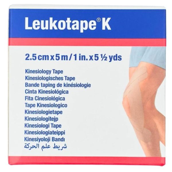 Leukotape K Bande de Taping Chair 2,5 cm x 5 m - Soutien musculaire et drainage