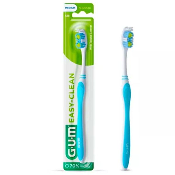 Gum Easy-Clean Brosse à Dents - 1 pièce - Medium - Nettoyage efficace et respect de l’environnement