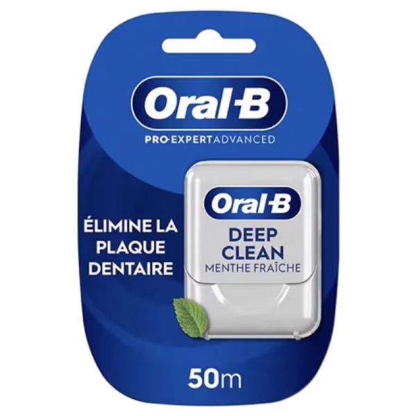 Oral-B Essential Floss Fil Dentaire Ciré Goût Menthe 50m – Hygiène interdentaire