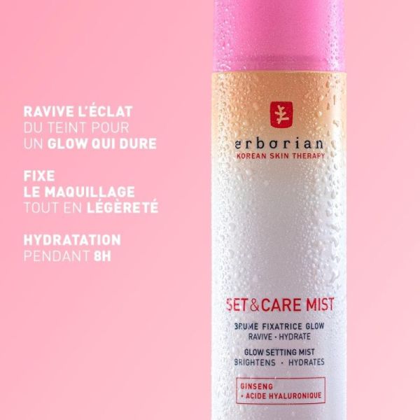 Erborian Set & Care Mist 100 ml - Fixation du maquillage, hydratation et éclat glowy