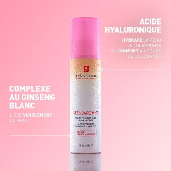 Erborian Set & Care Mist 100 ml - Fixation du maquillage, hydratation et éclat glowy
