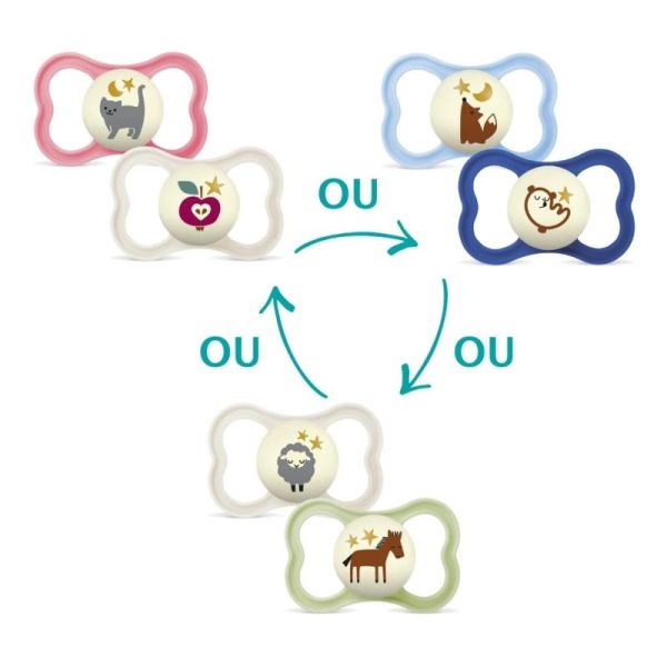 Mam Supreme Nuit 2 Sucettes Phosphorescentes - 18 mois et +