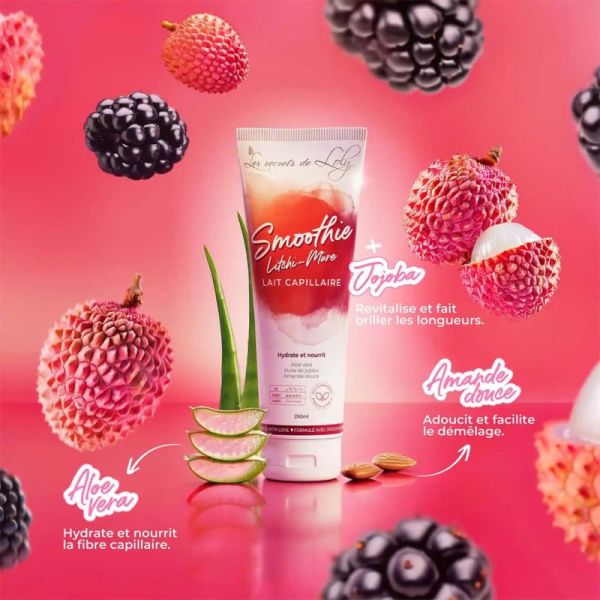 Les Secrets De Loly Lait Capillaire Smoothie Litchi-Mûre 250ml – Nutrition et vitalité