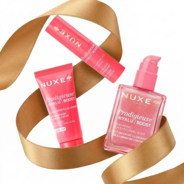 Nuxe Coffret Noël Prodigieuse [HYALU] BOOST La Routine Beauté Glow 3 soins - Routine visage pour une peau instantanément repulpée et éclatante