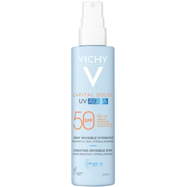 Vichy Capital Soleil UV-Aqua Spray Invisible SPF50 200ml – Hydratation et protection