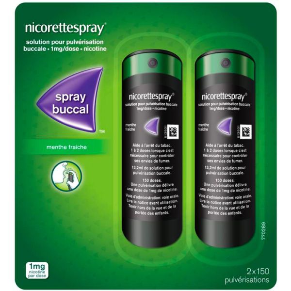 Nicorettespray Spray Bucal - 2 sprays 13.2ml - Menthe Fraîche