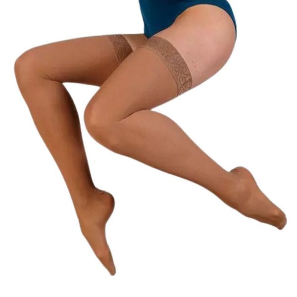 Thuasne Venoflex Secret Classe 2 Bas de Contention Femme Beige Bronzant - Normal - Taille 1