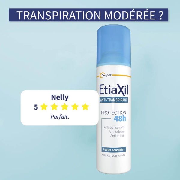 Etiaxil Anti-transpirant Protection 48h Peaux Sensibles Aérosol - Lot de 2 x 150ml