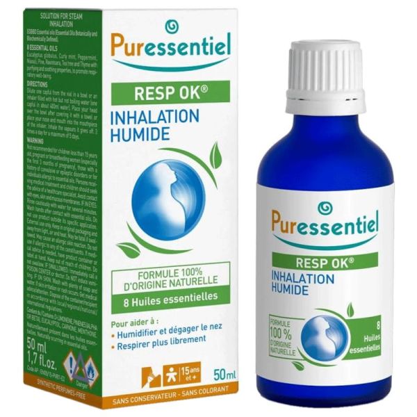 Puressentiel Respiratoire Inhalation Humide aux 8 Huiles Essentielles HEBBD 50ml