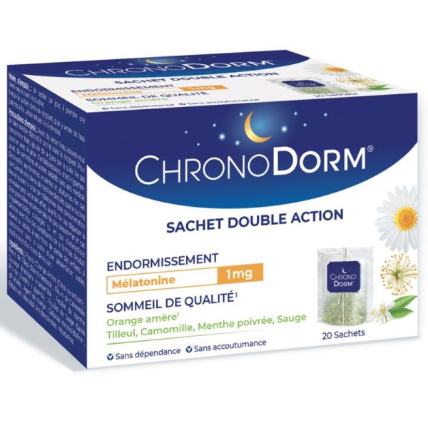 Iprad ChronoDorm Mélatonine 1mg 20 Sachets – Sommeil et relaxation