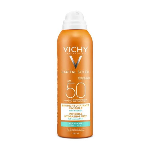 Vichy Capital Soleil Brume Hydratante Invisible Corps SPF50 200ml + Lait Apaisant Après-Soleil 100ml Offert