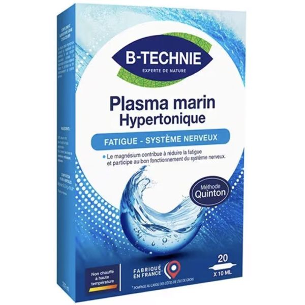 Biotechnie Plasma Marin Hypertonique - 20 ampoules - Soutient la vitalité et réduit la fatigue