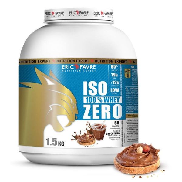 Eric Favre Iso Zero 100% - Whey Protéiné - Développement et Définition Musculaire - Chocotella - 2,25Kg