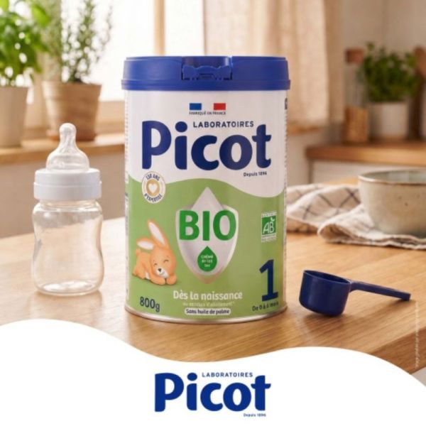 Picot Bio 1er âge 0-6 mois 800 g - Formule biologique sans huile de palme pour nourrissons