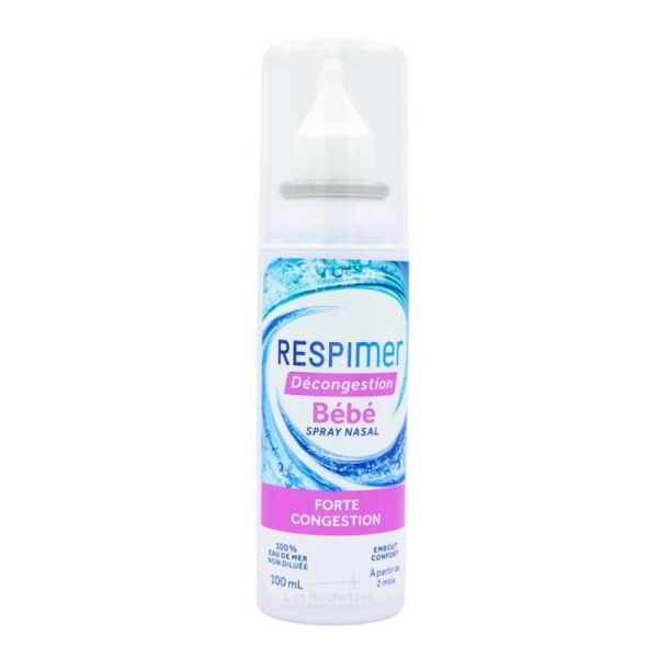 Respimer Décongestion Bébé Spray Nasal - 100 ml - Décongestionne le nez bouché dès 2 mois
