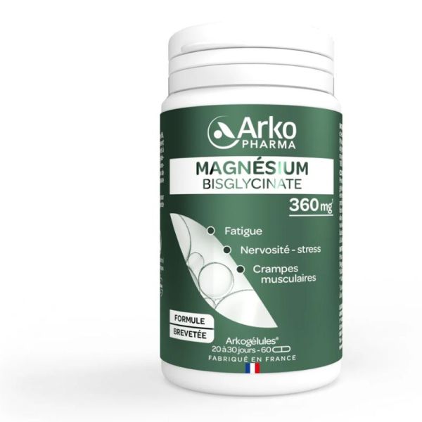 Arkopharma Arkogelules Magnesium Bisglycinate 60 Gélules – Stress, fatigue et fonction musculaire