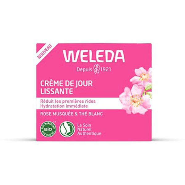 Weleda Crème de Jour Lissante à la Rose Musquée - Idéale pour les Peaux Sèches - 40ml